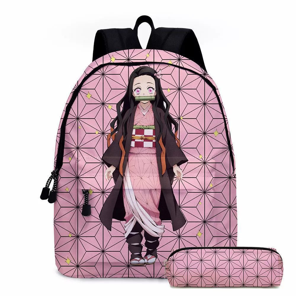 Laptop Accessories For Girls - Mochila Anime Demon Slayer com Estojo