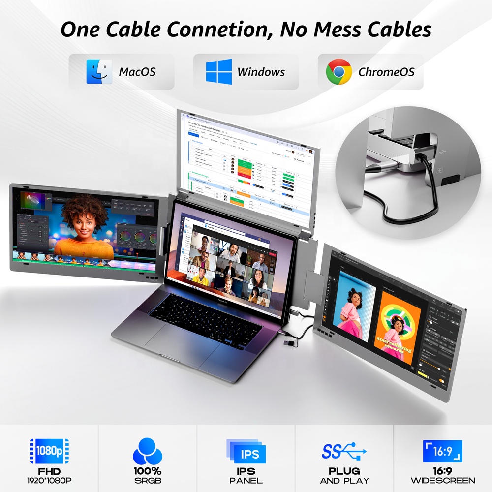 Monitor extensor de laptop com - Monitor Portable Usb avaliação e preço