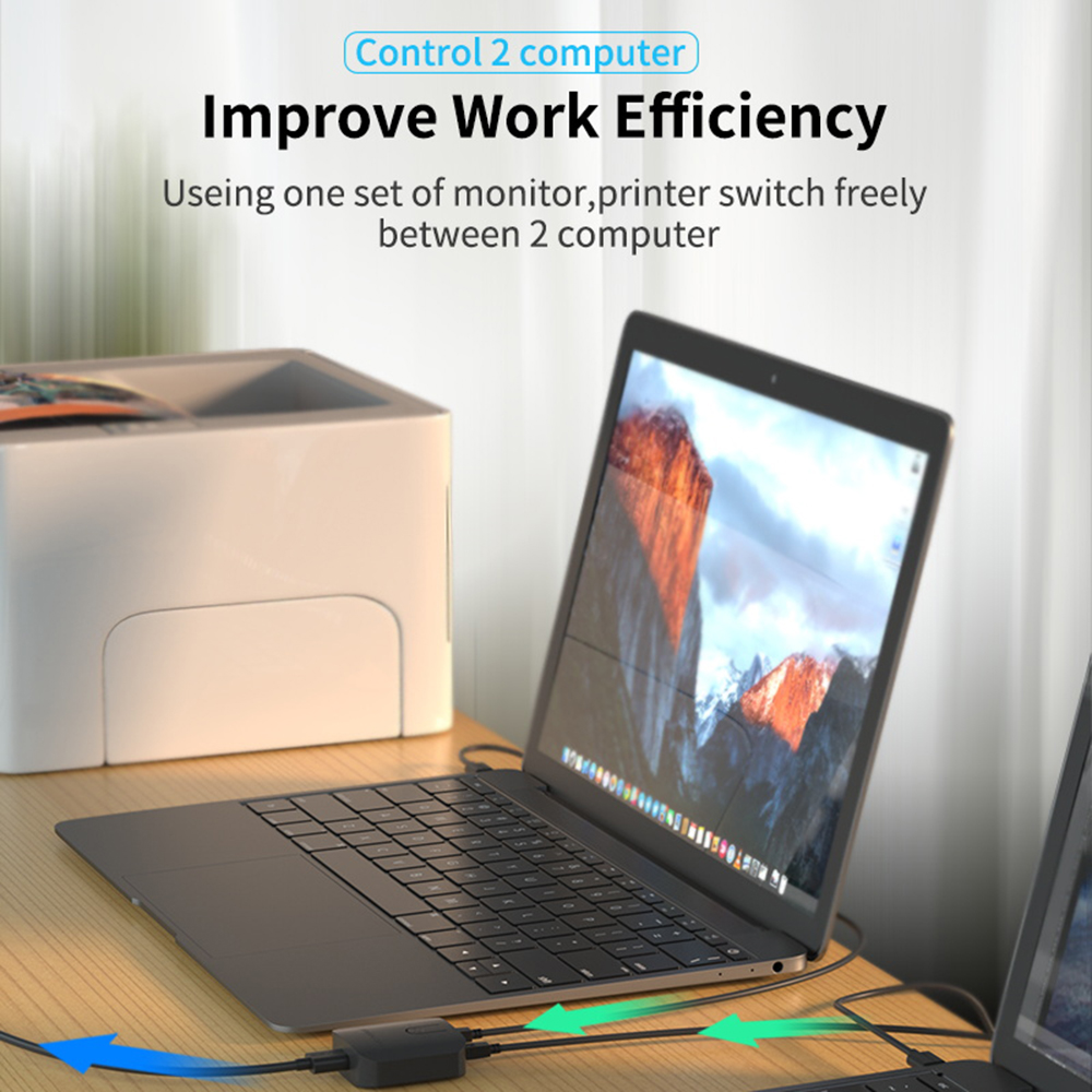 Dual USB 2.0 KVM Switch Box, 2 - Monitor Portable Usb avaliação e preço