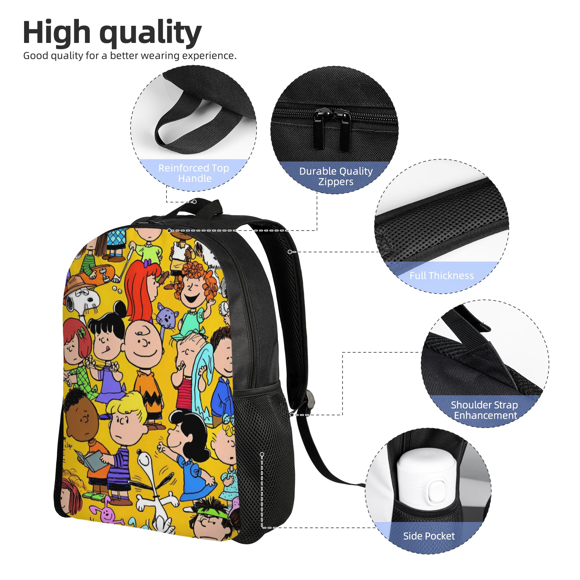 Mochila Snoopy Peanuts Fashion - Laptop Accessories Bag For Men avaliação e preço